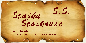 Stajka Stošković vizit kartica
